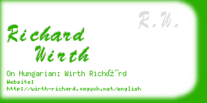 richard wirth business card